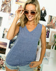 e Luna PLUS Triblend Solid Front Tank Top