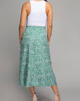 Floral Midi Skirt with Slit - Online Only