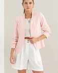 HYFVE Open Front Ruched Sleeve Blazer