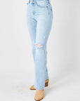 Judy Blue Full Size High Waist Distressed Straight Jeans