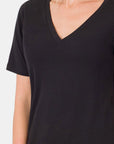 Zenana V-Neck Short Sleeve T-Shirt