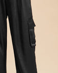 Annie Wear Wide Leg Cargo Satin Pants