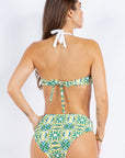 Two Piece Floral Prints Criss Cross Halter Bikini