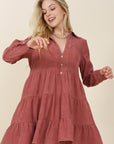 Corduroy Tiered Dress - Online Only