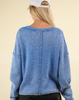 VERY J Mineral Washed Exposed Seam Sweater