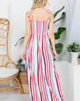 e Luna PLUS Striped Smocked Maxi Dress