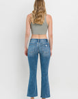 Vervet by Flying Monkey Full Size Mid Rise Distressed Cropped Flare Jeans