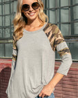 e Luna Camouflage Mixed Baseball Top