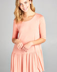 e Luna Solid Baby Doll Tunic Top