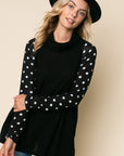 e Luna Polka Dot Turtleneck Top