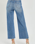 Sz 15 (32) Risen High Rise Side Slit Raw Hem Cropped Jeans