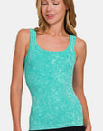 Zenana Ribbed Scoop Neck Tank