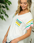 e Luna Multi Striped Boxy Top