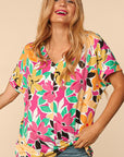 Haptics PLUS Floral Loose Fit Short Sleeve Top