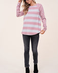 e Luna Dot Stripe Mixed Sweatshirt