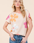 BOMBOM Floral Short Sleeve T-Shirt