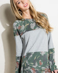 e Luna Floral Mixed Terry Tunic