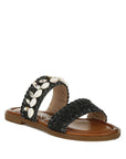 Shellfish Raffia Slip On Sandals