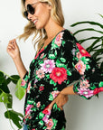 e Luna Floral Twisted Front Top