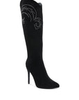 Becks Rhinestone Patterned Calf Boots