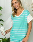 e Luna PLUS Big Striped Jersey Boxy Top