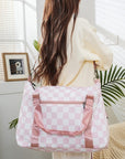 Zenana Checkered Multi-Pocket Travel Bag