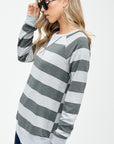 Big Stripe Sweatshirt Top - My Pampered Life Seattle