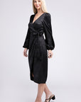 Flounce Hem Wrap Dress