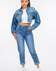 American Bazi High Waist Pleated Waist Mom Jeans