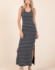 Mittoshop Striped Scoop Neck Sleeveless Maxi Dress