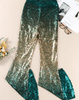 Sequin Gradient High Waist Flared Pants