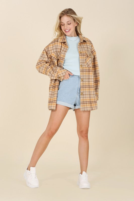 Lilou Plaid Shacket with Pockets