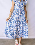 Floral Ruffle Tiered Midi Dress
