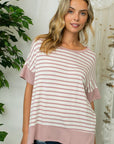 e Luna Striped Mix High Low Top