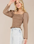 Lilou Square Neck Smocked Top - Online Only