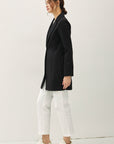 Be Cool Single Button Long Sleeve Coat with Pockets