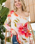 e Luna Floral One Shoulder Top