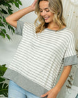 e Luna Striped Mix High Low Top