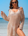 Crochet Side Split Beach Coverups Swimwear Dress