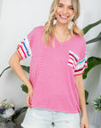 e Luna PLUS Multi Striped Boxy Top