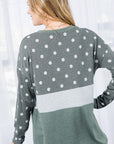 e Luna Polka Dot Colorblock Top