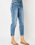 Judy Blue Full Size Cuffed Hem Low Waist Slim Jeans