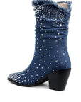 Savant Diamante & Rhinestones Denim Boots