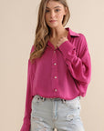 Light Satin Button Down Shirt