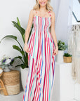 e Luna PLUS Striped Smocked Maxi Dress