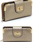 Fashion Turn Lock Crossbody Wallet - Online Only