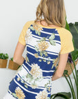 Floral Strip Mix Baseball Top - Online Only - My Pampered Life Seattle