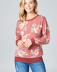 e Luna Floral French Terry Long Sleeve Top