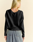 Davi & Dani Round Neck Batwing Sleeve Sweater