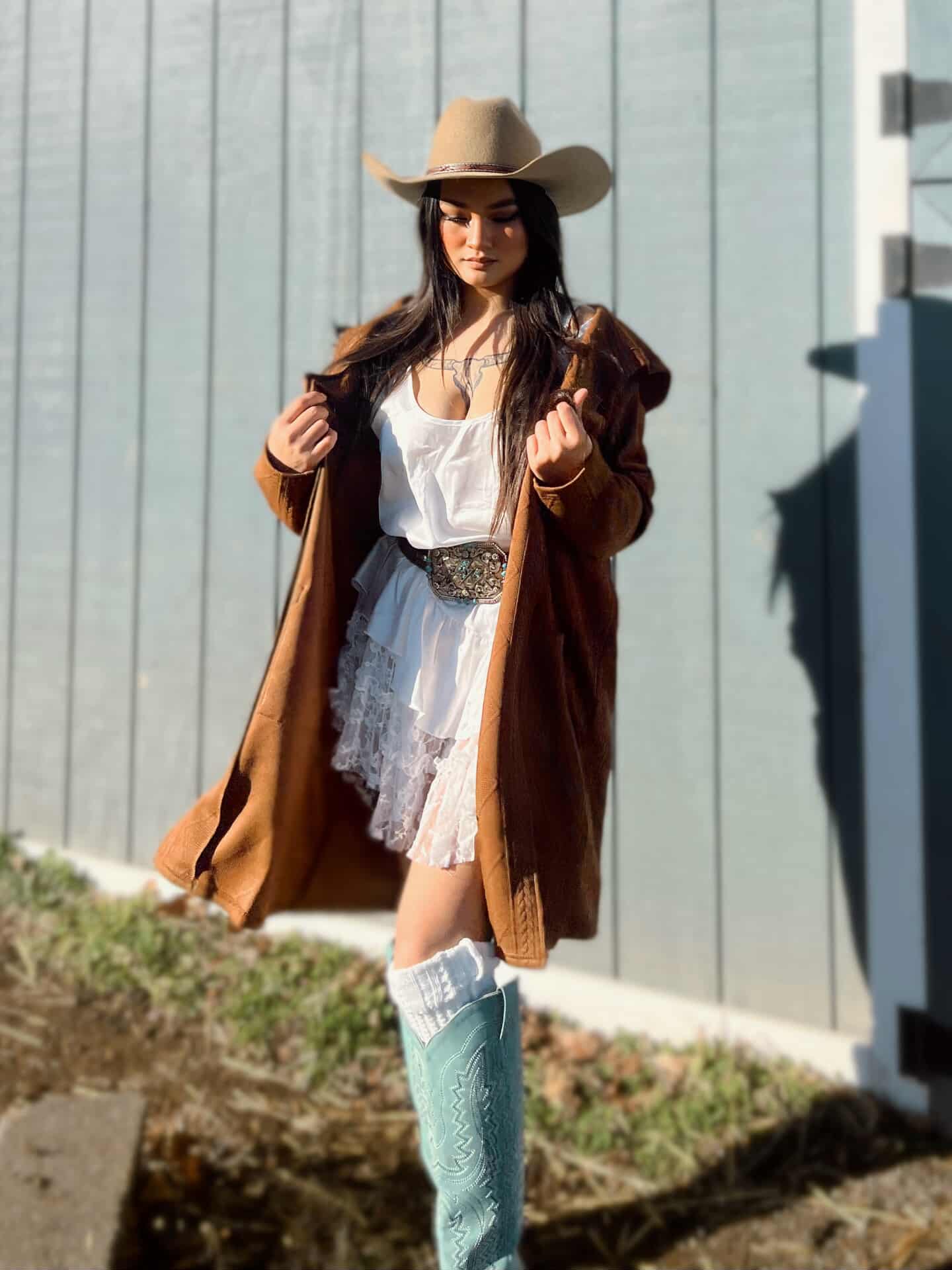 Womens Long Cardigan Cable Knitted Open Front